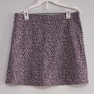 Topshop leopard print pink mini skirt